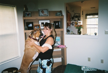 Diesel giving his Mom hugs