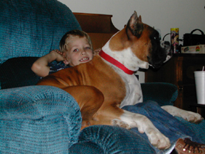 Dozer with my nephew John,