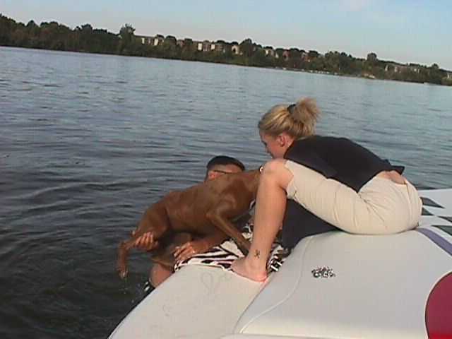 Finishing up a swim