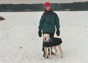 Finn and his Mum in the snow