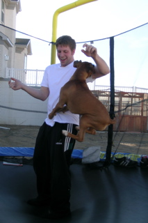 Getting air on trampoline
