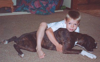 Grandson and granddog.