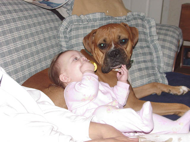 Harley petting her Puppy!!