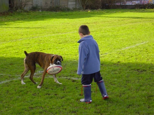 Harry with his Rugby Ball
