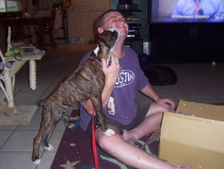 Helping dad