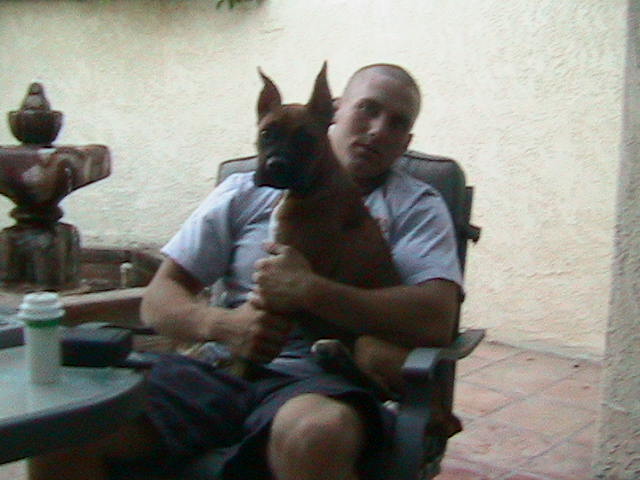 Hunter with me at 4 months old