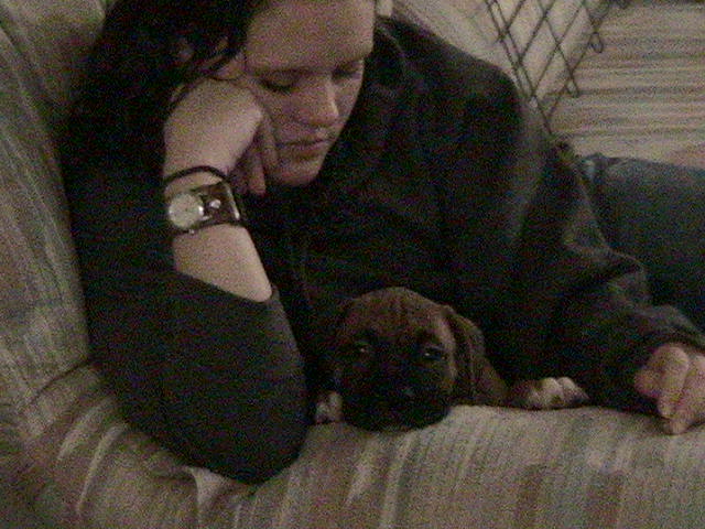 Hunter with my sister.