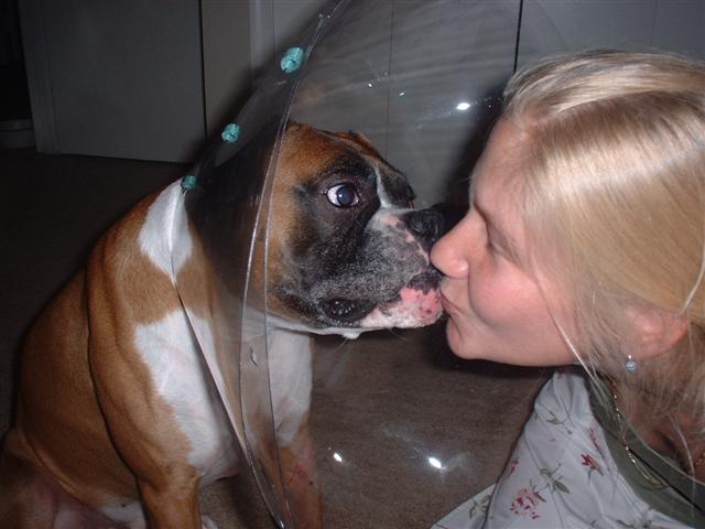 I'm stingy with my kisses... mom snuck one in!