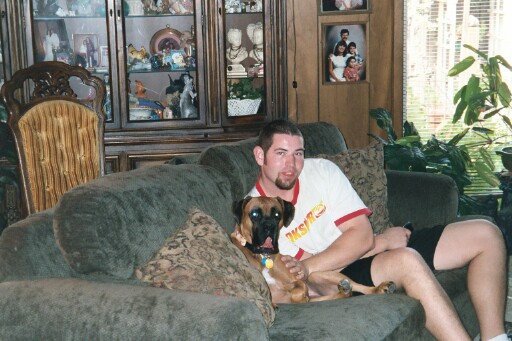 Layla and daddy on the couch