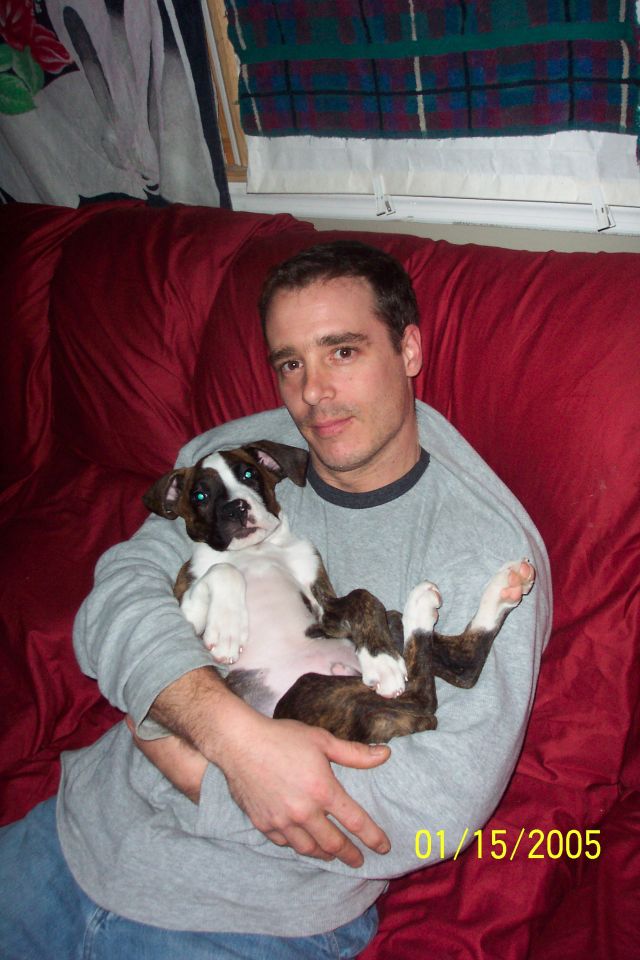 Leo with Dad @ 2 mths