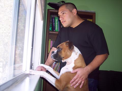 looking out the window with dad