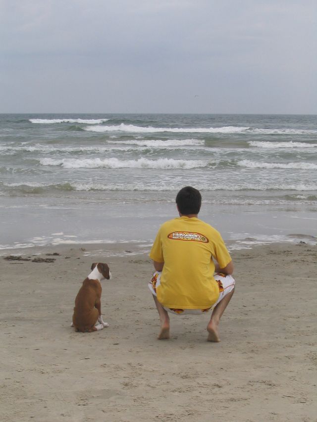 Me & Brodie checking out the water