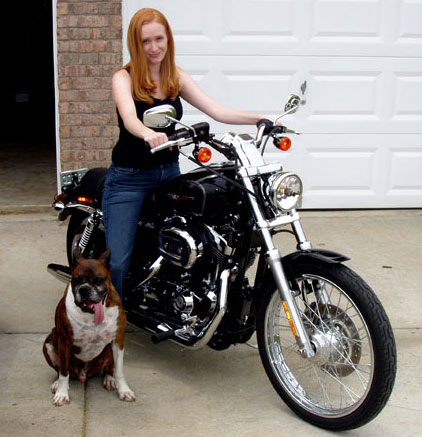 Me with the dog and the hog