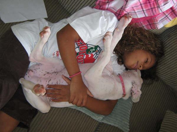 My daughter and Duchess napping