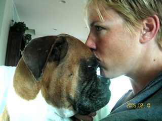 Peanut and her mom during her illness