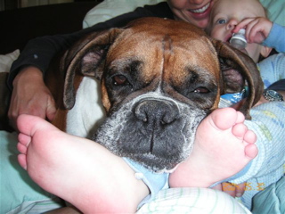 peanut resting on top of us as usual, may 2004