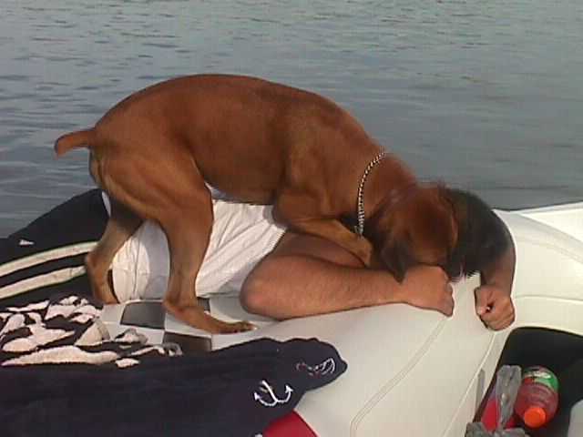 Playing on the boat