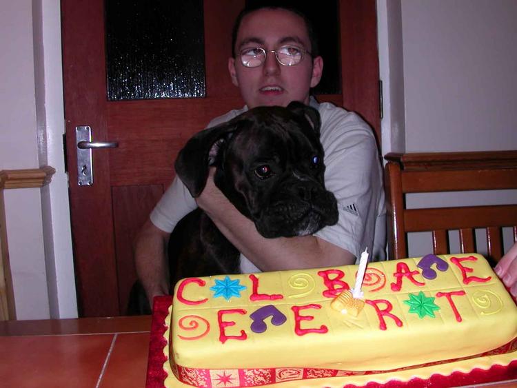 Rufus with his Bday cake!