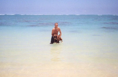 swimming out of the water