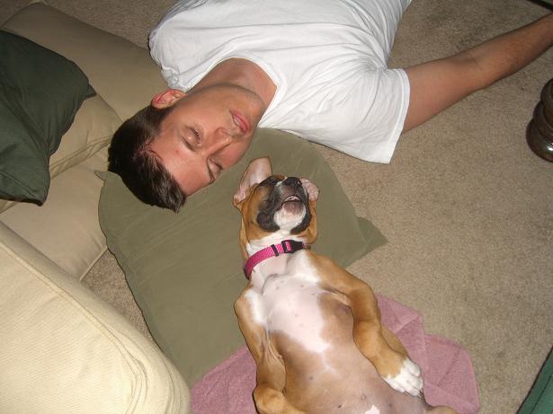 Taking a nap with Dad