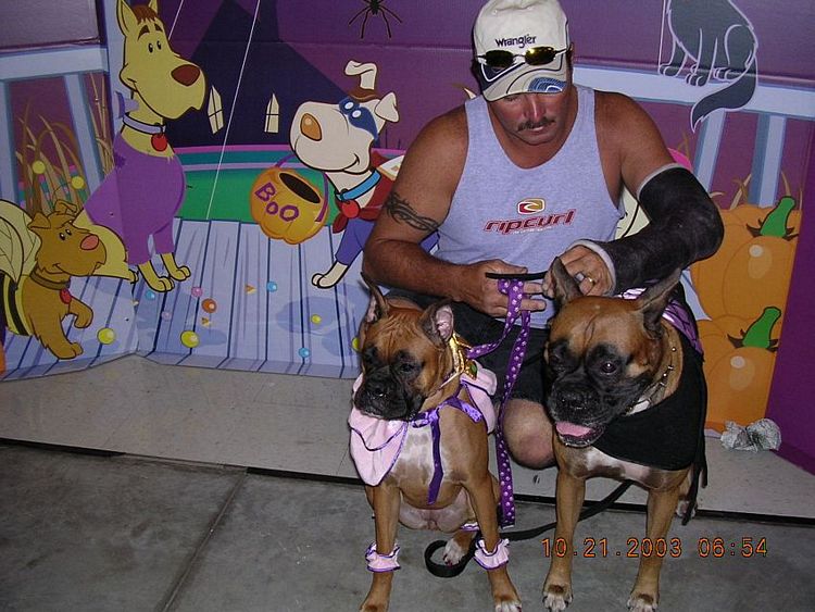 Taz and Tasha - Halloween 2003 with Dad