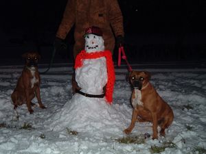 the girls w/ the snowman