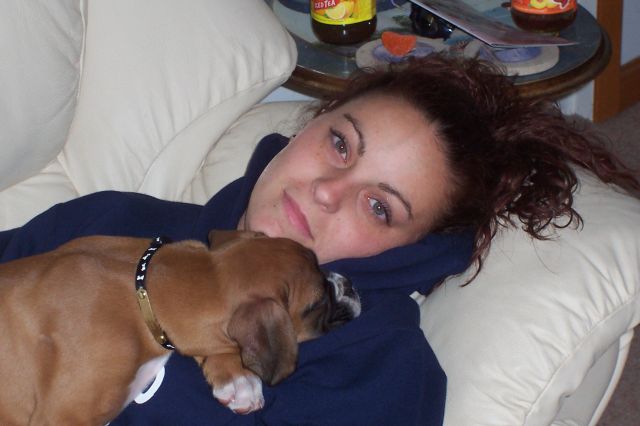 Troy takin a nap with mom